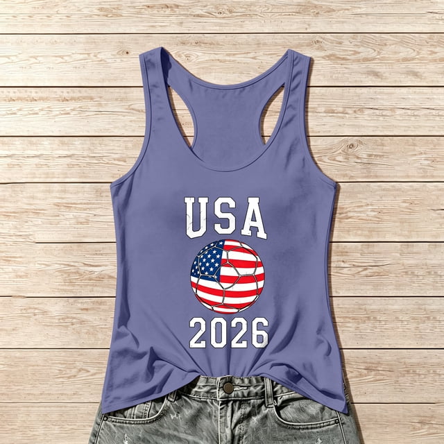 Women's Football Graphic Tank Tops, Women's Sleeveless Running Tank Top, Breathable Lightweight Sports Vest for Workout, Gym, Yoga, Training for Soccer Tournament 2026 Purple Size: S