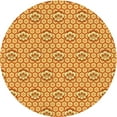 thumbnail image 1 of Ahgly Company Indoor Round Patterned Orange Red Orange Area Rugs, 6' Round, 1 of 6