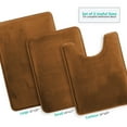 thumbnail image 4 of Nestl Set of 3 Absorbent Memory Foam Bath Mat Set Bathroom Rugs, Brown, Large 20"x32", Small 17"x24", Contour 24"x20", 4 of 7