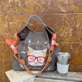 thumbnail image 2 of [Mediano] Bolso de mujer, bolso de compras bordado de primavera y otoño, bolso de hombro portátil informal, bolso de viaje sencillo y versátil, gran capacidad, 2 of 6