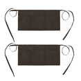 thumbnail image 1 of Waist Apron with 2 Pockets Black Server Apron Long Multi Pack Bistro Apron Half Extra Large Water Resistant, 1 of 5
