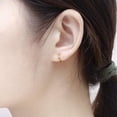 thumbnail image 2 of Knubmt 6 Pairs 316L Steel Small Hoop Earrings 14K Gold Plated Lightweight Flat Back Stud Earrings for Women Men, Gold, 2 of 6