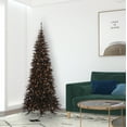 thumbnail image 3 of Vickerman 7.5' Black Fir Slim Artificial Christmas Tree, Warm White Dura-lit LED Lights, 3 of 3