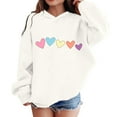 thumbnail image 4 of lnmuld Girls Hooded Sweatshirt Long Sleeve Pullover Top Soft Cozy Casual Outerwear for Kids Youth Toddler Winter Fall Fashion Size:4-5 Years, 4 of 8