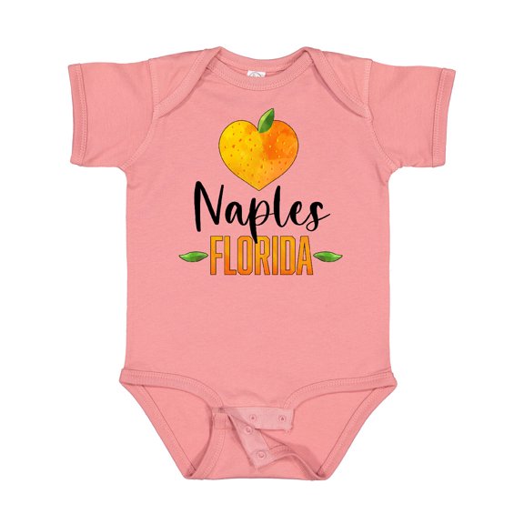 Inktastic Naples Florida Orange in Heart Boys or Girls Baby Bodysuit