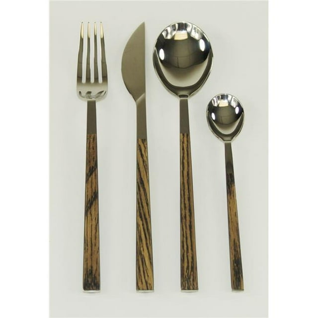 Red Vanilla 17D07091 Sushi Queen Wenge Flatware Set - 24 Piece