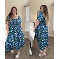 thumbnail image 5 of CASSIE LIZ Plus Size Dresses Square Neck Floral Print Green Smocked Maxi Dress Spring Summer Dress with Pockets Party Wedding Guest Dress XL 14W 16W, 5 of 11