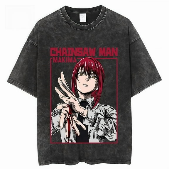 Chainsaw Man Men's Cotton Summer T-Shirts Vintage Tee Loose Fit Short Sleeve Casual Tshirts for Men Women 3XL