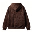 thumbnail image 5 of Women's Leopard Print Long Sleeve Zip Up Hoodie Loose Fit Pullover With Pockets, Casual Hooded Sweatshirt For Daily Wear, 5 of 6