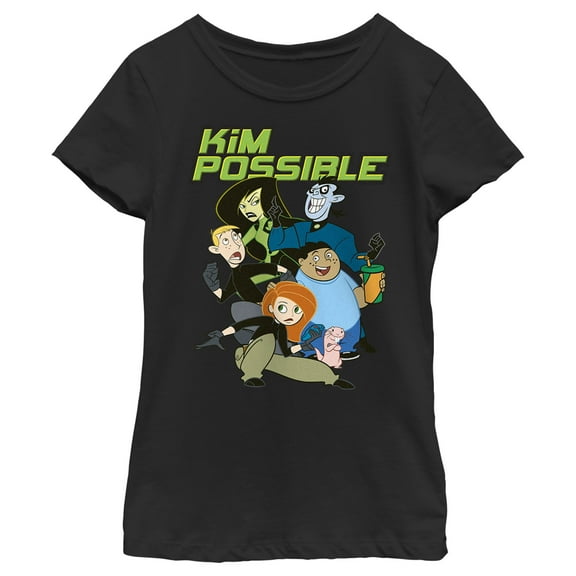 Girl's Kim Possible Team Possible vs Team Villains Graphic Tee Black Small