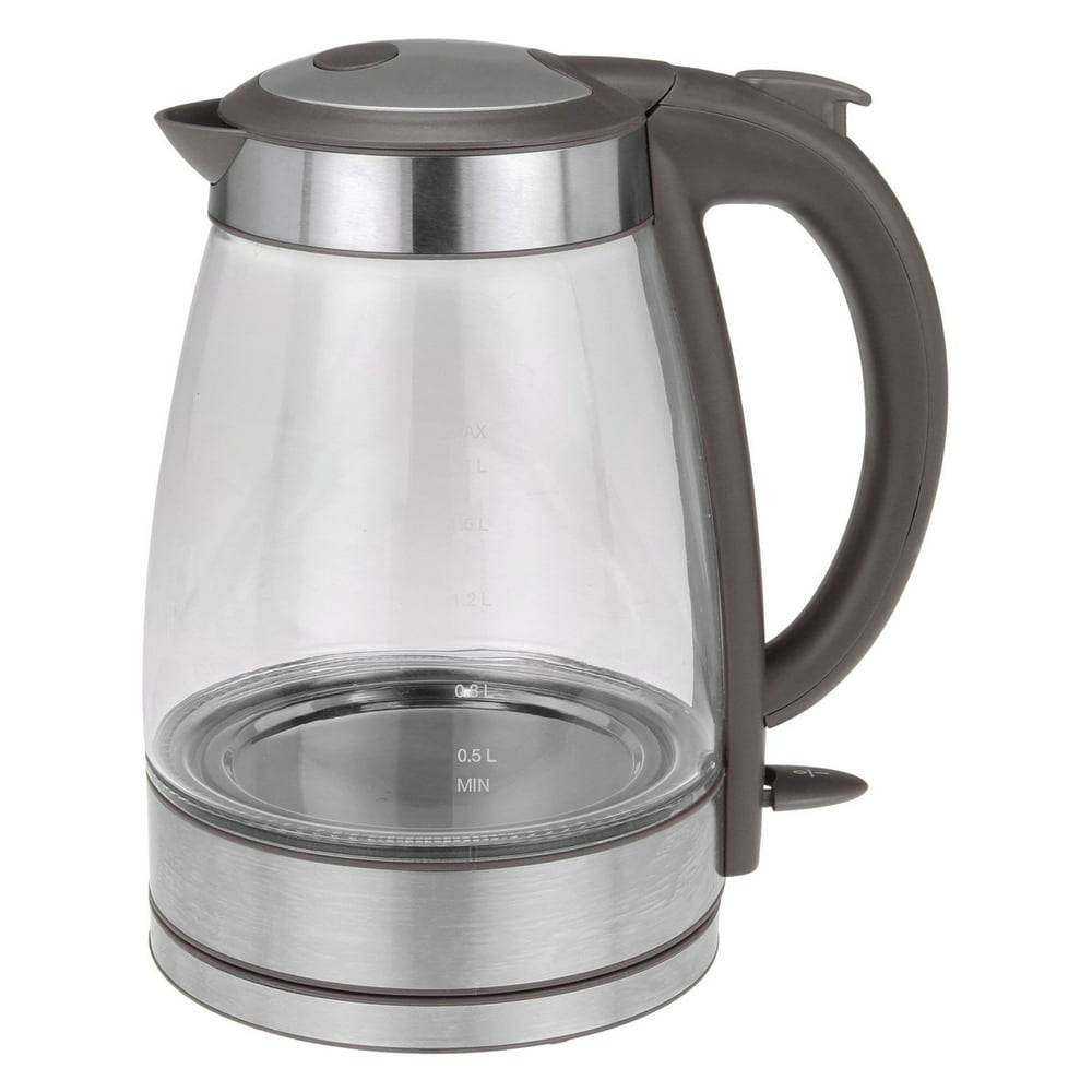 Kalorik Grey and Stainless Steel Glass Water Kettle