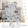 Black White Video Game Blanket Soft Cozy Warm Throw Blanket for Couch ...