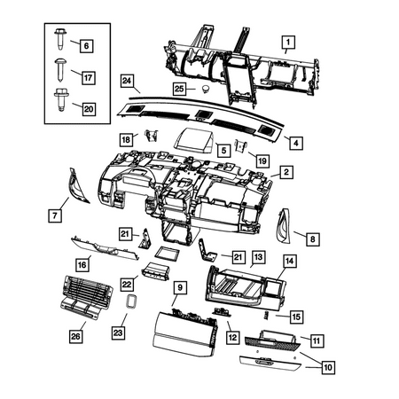 Genuine OE Mopar Glove Box Door - 1JF231VSAA
