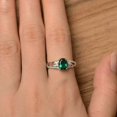 thumbnail image 2 of 2Ct Oval Cut Lab Created Green Emerald Women's Wedding Promise Ring 14K White Gold Plated, 2 of 3
