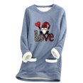 thumbnail image 2 of Wancir Womens Thick Fleece Warm Sweatshirts Winter Velvet Warm Underwear Tops Plush Warm Pullover Tops, 2 of 3