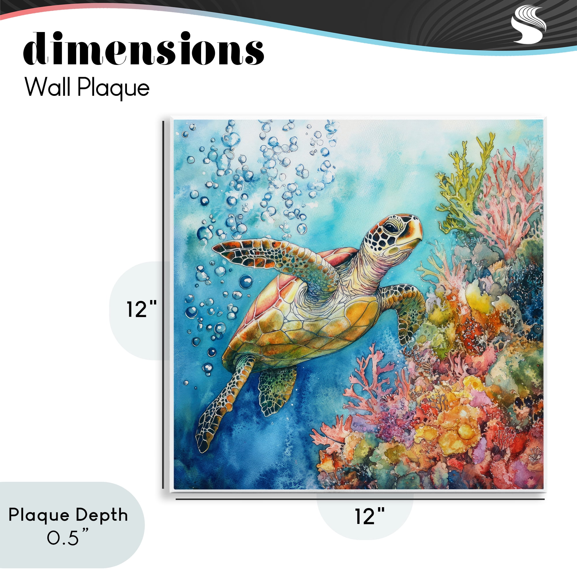 Stupell Industries Underwater Sea Turtle Bubbles Wall Plaque Art, design by Tina LeCour