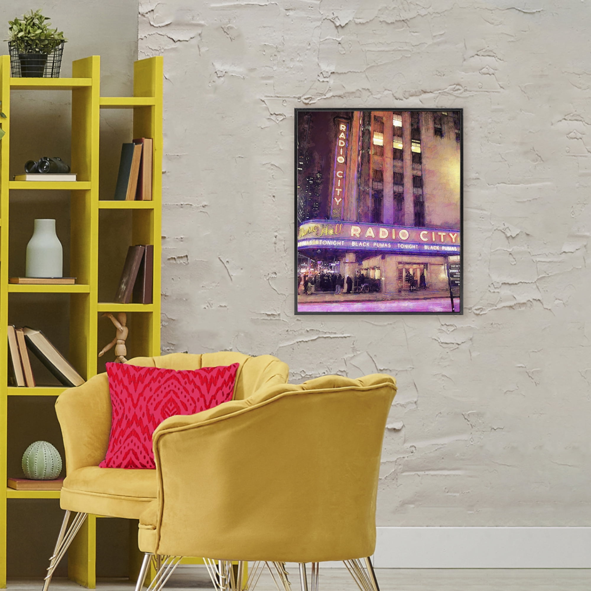 Stupell Industries Radio City Music Hall Black Framed Giclee Art, design by Grotto Studios
