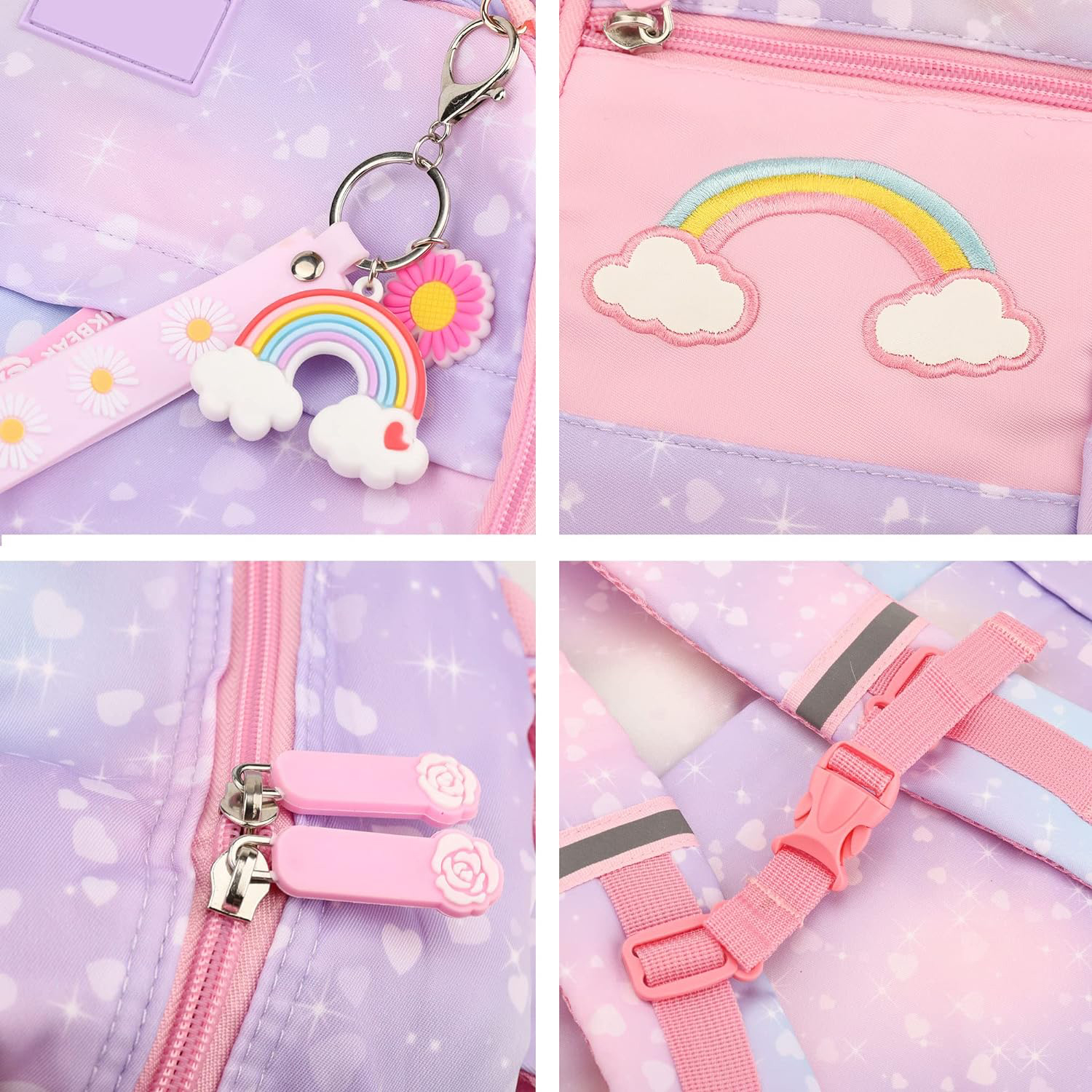 Mochila escolar para niñas, de hombro, para niños, regalo para primaria, púrpura 3