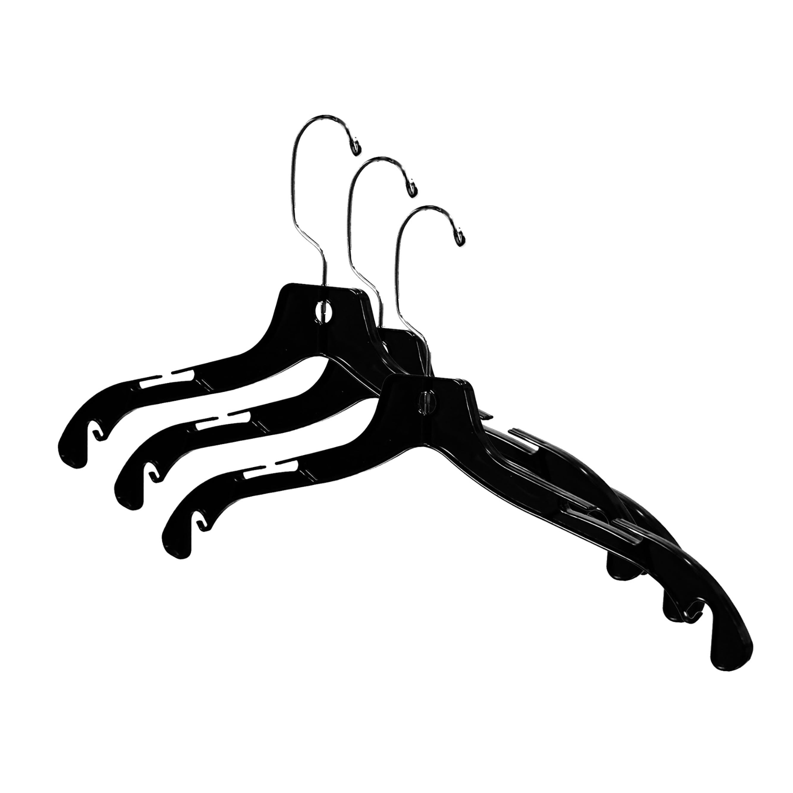 SSWBasics Dress Hangers - Set of 20 Black Plastic Hangers - 17 Inch - Durable Closet Organization Solution