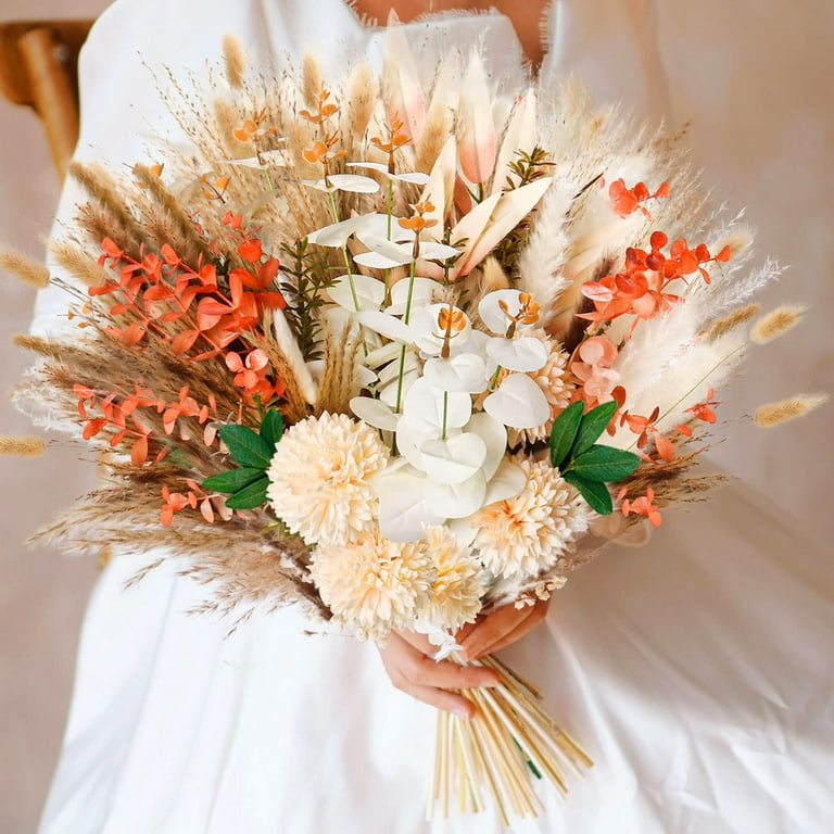 10Pcs 17" Artificial Pampas Grass Stems | 45cm Fluffy Fake Grass For Home Decor, Vase Filler 7 thumbnail image
