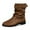 Brown, variant on WEAIXIMIUNG Barefoot Winter Boots Women Women's Winter Fashion Leather Buckle Mid Calf Boots Style Comfortable On Boots