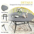 thumbnail image 5 of Vicllax Outdoor Patio Dining Table Dia.60" Slatted Tabletop Metal Frame with Umbrella Hole, Gray, 5 of 7