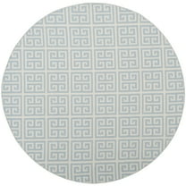 SAFAVIEH Montauk Alicia Geometric Cotton Area Rug, Light Blue/Ivory, 6' x 6' Round