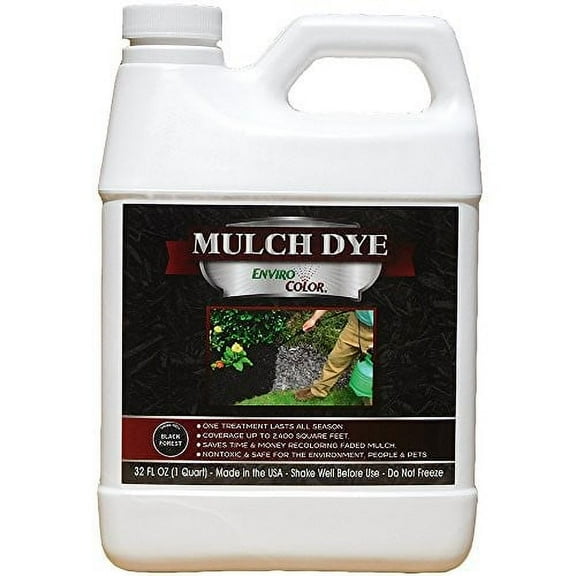 EnviroColor Black Mulch Dye | 32 oz Treats 2400 Ft² Mulch Dye Black, Black Mulch for Landscaping.