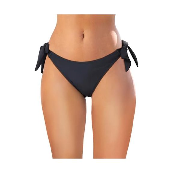 Bikini Bottoms for Women String Swim Bottom Adjustable Side Tie Bikini Bottom Low Rise Swimsuit Bottom