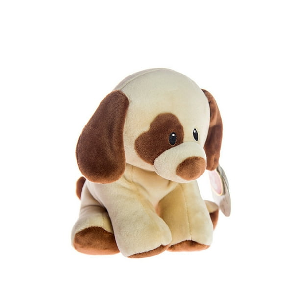 Muñeca de peluche con forma de perro amarillo y marrón, 20 cm