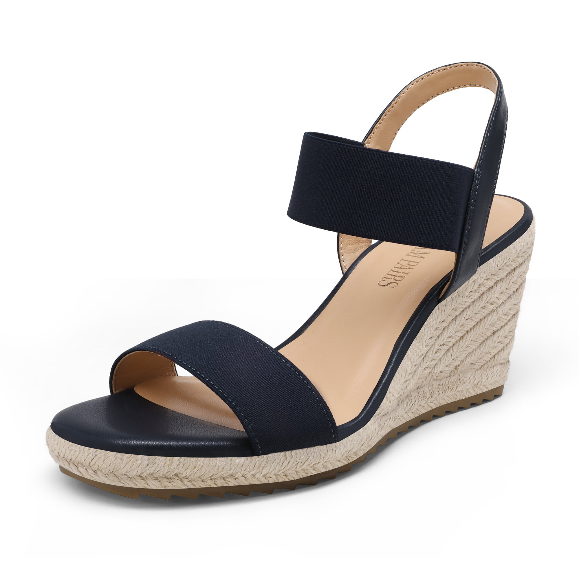 Dream Pairs Womens Open Toe Espadrilles Dressy Platform Sandals Slip On  Elastic Ankle Strap Wedges Sandals Sdpw222W Black Size 11 - Walmart.com
