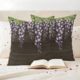 thumbnail image 3 of Wisteria Pillow Covers 2 Pack Spring Watercolor Light Purple Floral Brown Wood Grain Pillowcase Waterproof Outdoor Throw Pillow Cover for Patio Garden Square Cushion 18”x18”, 3 of 9