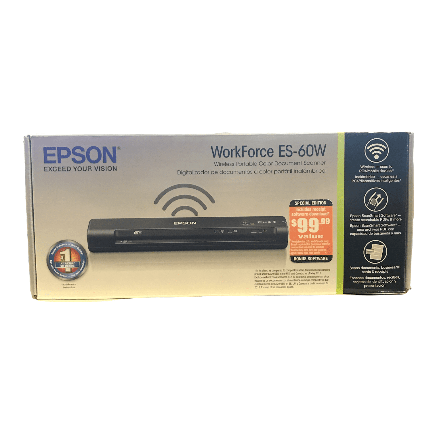 Epson Workforce ES-60W Document Scanner for PC and Mac Walmart.com