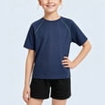 thumbnail image 3 of FRSASU Short Sleeve Boys Girls Rash Guard Crew Neck Quick Dry Summer Swim Shirt, 3 of 5