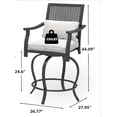thumbnail image 3 of AECOJOY 2-Piece Outdoor Bistro Upholstered Swivel Bar Stools, 3 of 7