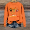 thumbnail image 4 of Happy Hallothanksmas Sweatshirts for Women Crewneck Funny Halloween Thanksgiving Christmas Sweatshirt Pullover Tops, 4 of 5
