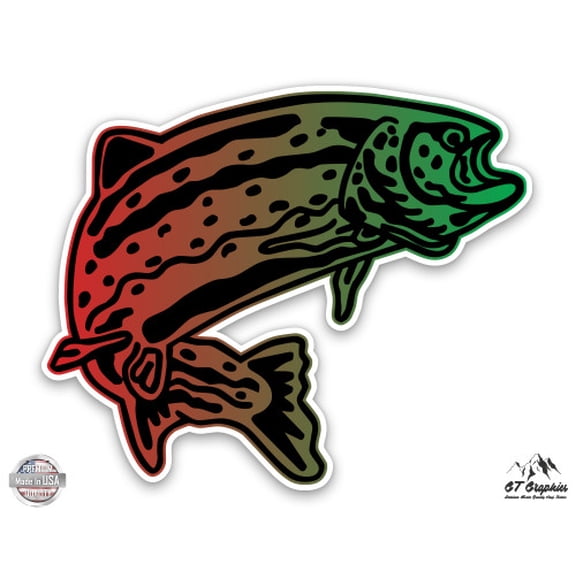Trout - 5" Vinyl Sticker - For Car Laptop I-Pad - Waterproof Decal