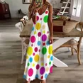 thumbnail image 2 of Colorful Polka Dots Sleeveless Dress dress women elegant luxury Women's evening dress ladies dresses for special occasion, 2 of 5