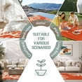 thumbnail image 6 of Coral Orange Outdoor Rug 5x7 Ft - Reversible Patio Rug Outdoor Camping Rugs, Coastal White Ocean Marine Nautical Beach Washable Indoor Outdoor Area Rugs, Non-Slip Outdoor Carpet Runner for Deck/Porch, 6 of 8