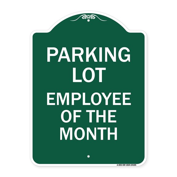 SignMission A-DES-GW-1824-24105 18 x 24 in. Designer Series Sign - Employee of the Month , Green & White