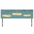 thumbnail image 3 of Lantern Headboard, 3 Paper Lanterns Hanging on Branches Lighting Fixture Source Lamp Boho, Upholstered Decorative Metal Bed Headboard with Memory Foam, King Size, Teal Pale Yellow, by Ambesonne, 3 of 4