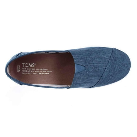 TOMS - Womens TOMS Avalon Casual Slip On Sneakers - Blue Brushed Nylon - Walmart.com