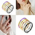 thumbnail image 3 of BGZLEU Women's Stainless Steel 1MM Thin Plain Midi Stacking Ring,Band Comfort Fit,Rings for Women Stackable Knuckle Rings,Size 5 to 10, 3 of 7