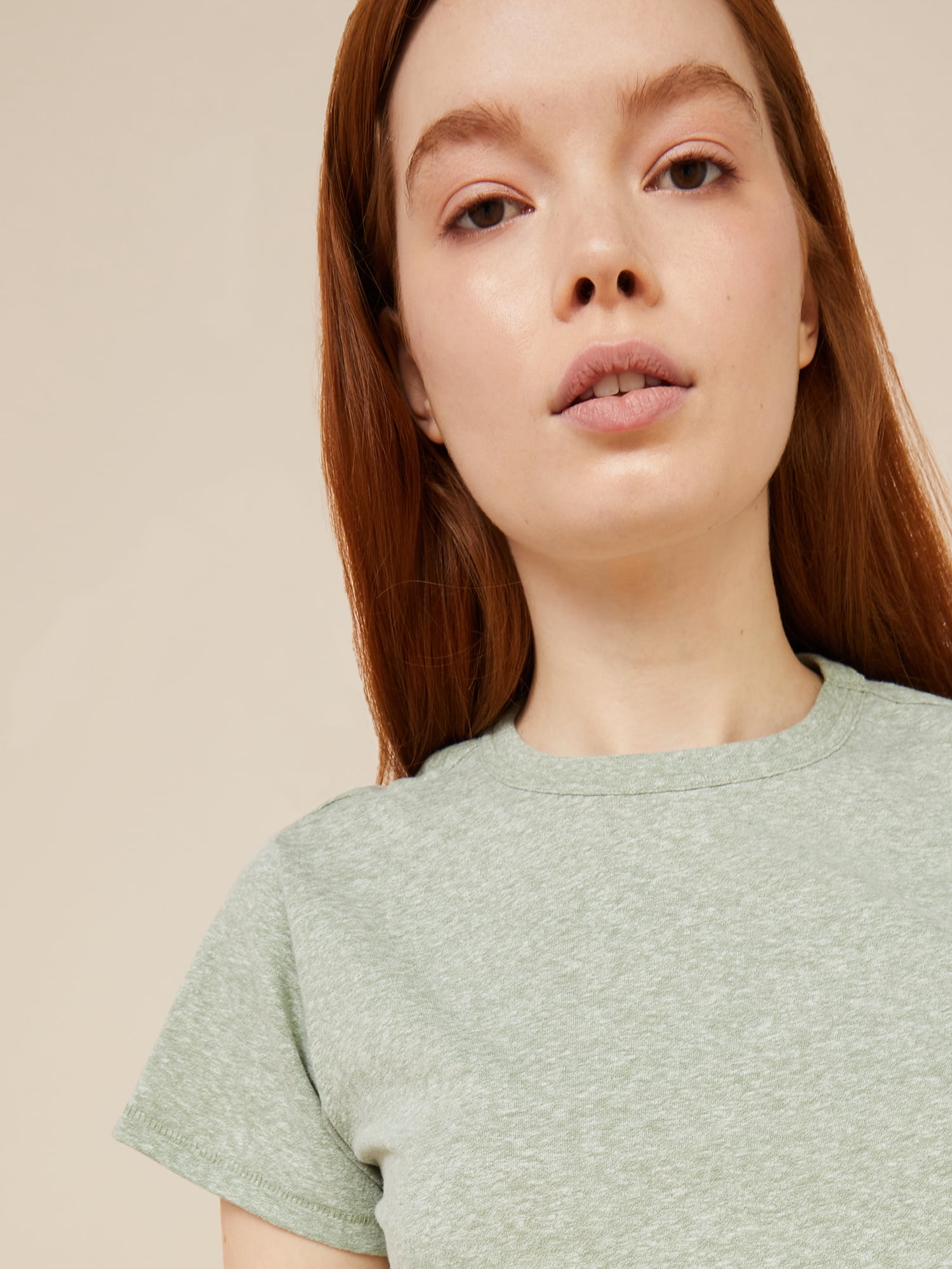 Free Assembly Women's Ringer Tee with Short Sleeves, Sizes XS-XXXL