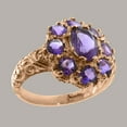 thumbnail image 2 of LBG British Made 9k Rose Gold Natural Amethyst Womens Statement Ring - 33 size options - Size 11.5, 2 of 8