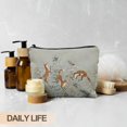 thumbnail image 4 of Bolsa de maquillaje RYYCDOI Fox Wildflowers de lino con forro impermeable, 4 of 6