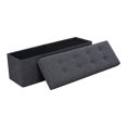 thumbnail image 1 of Repose-pieds Ottoman avec Couvercle Relevable et Rangements Cachés Banc de Rangement avec Épais Tapissage Gris, 1 of 4