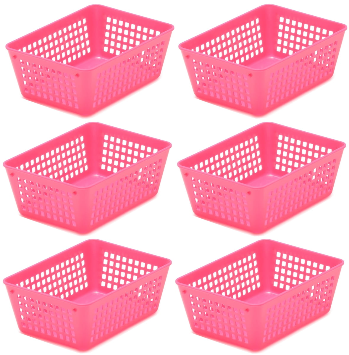 YBM Home 6Pack Plastic Storage Baskets for Office Drawer, Classroom