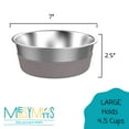 thumbnail image 2 of Messy Mutts Stainless Steel Heavy Gauge Bowl with Non-Slip Removable Silicone Base | Durable Indoor/Outdoor Dog Bowl | Warm Grey | Large, 4.5 Cups, 2 of 7