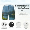 thumbnail image 3 of Fotbe Majestic Deer Mountain Lake Traje de Baño para Hombre – Shorts de Natación de Secado Rápido con Forro y Bolsillos-Medium, 3 of 6